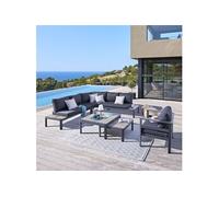 Salon De Jardin D'angle En Aluminium Paradize Graphite - 6 Places - Hespéride Multicolore