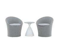 Salon de Jardin Design "Spoga" 73cm Gris & Blanc