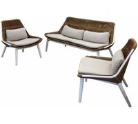 Océo By Proloisirs - Salon de jardin détente en aluminium et tressage Como