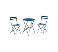 - Salon de jardin en acier 2 personnes Cuba bleu