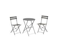 Salon de jardin en acier 2 personnes Cuba gris