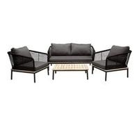 Salon de Jardin en Bois Andorra 148cm Noir Noir G