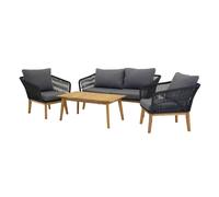 Salon de Jardin en Bois "Chania" 164cm Noir