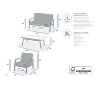 Salon De Jardin En Bois D'acacia Tiwi - 4 Places - Hespéride Multicolore