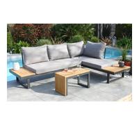 Salon de jardin en bois d'acaciaacacia et aluminium - gris anthracite