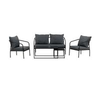 Salon de Jardin en Métal "Sopot" 146cm Noir