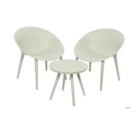 Salon de jardin en plastique Marbella blanc - Jardideco