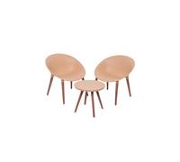 Salon De Jardin En Plastique Rose Pâle Marbella - Jardideco Multicolore