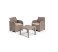 Salon de jardin - en résine aspect rotin tressé - Allibert by KETER - 2 personnes - SanRemo - Cappuccino