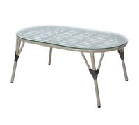 Salon de jardin en résine tressée brun evora avec table basse - 4 places