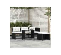 Salon de jardin en résine tressée noir - VidaXL - 4 personnes - Extérieur - Facile à nettoyer et durable