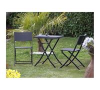 JardiDéco Salon de jardin en résine tressée Oruro 2 places Anthracite / Multicolore
