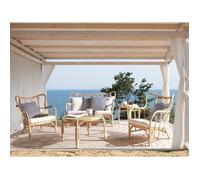 Salon de jardin en rotin clair 4 places BRINDISI