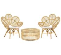Salon de jardin en rotin clair table et 2 chaises FLORENTINE / LIMNI