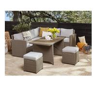Salon de jardin en rotin taupe avec les coussins gris BARDI
