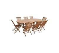Happy Garden – Salon de jardin en teck Lombok – Table ovale extensible 8 places