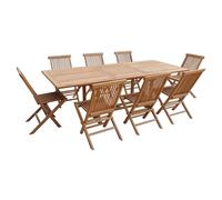 Happy Garden Salon de Jardin en Teck Lombok - Table rectangulaire Extensible - 8 Places