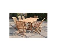 Salon de jardin teck massif 8 places KAJANG