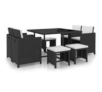 Salon de Jardin Encastrable 11 pcs Résine Tressée Mobilier Terrasse vidaXL