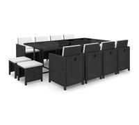 Salon de Jardin Encastrable 11 pcs Résine Tressée Mobilier Terrasse vidaXL