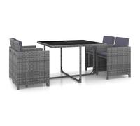 Salon de Jardin Encastrable 5 pcs avec Coussins Résine Tressée Noir vidaXL