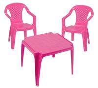 Salon de jardin enfant fushia comprenant une Table et 2 chaises