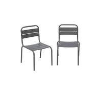 sweeek - Salon de Jardin Enfant. Lot de 2 chaises en métal Anthracite pour Enfant