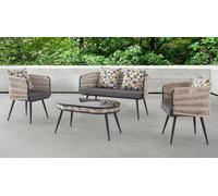 Salon de jardin Ensemble de canapés table tabouret fauteuil véranda 4pcs.