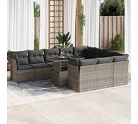 Salon de Jardin et Coussins Canapé Balcon Terrasse 11 pcs Résine Tressée vidaXL