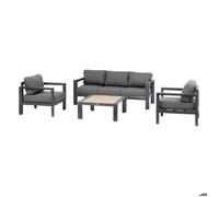 Hespéride Évasion Ensemble de mobilier de jardin 5 places - Graphite/miel