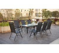 Concept Usine – Salon de jardin extensible Brescia – Aluminium 12 places, rallonge coulissante – Gris