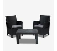 Salon de jardin extérieur 2 fauteuils coussins petite table Tropea Grand Soleil
