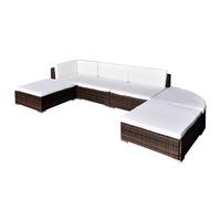 Salon de Jardin Extérieur Poly Rotin 16 pcs Marron Ensemble de Jardin vidaXL