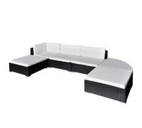 Salon de Jardin Extérieur Poly Rotin 16 pcs Marron Ensemble de Jardin vidaXL