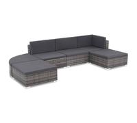 Salon de Jardin Extérieur Poly Rotin 16 pcs Marron Ensemble de Jardin vidaXL
