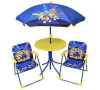 Salon de jardin FUN HOUSE PAT'PATROUILLE - 1 table 46 x Ø46 cm, 2 chaises 53 x L.38,5 x P.37,5 cm et 1 parasol H.125 x Ø100 cm