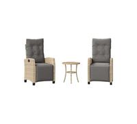 Salon de jardin GENERIQUE 3 pieces beige rotin 45 x 50 cm