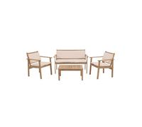 Salon de jardin GENERIQUE beige 5 pieces 4 personnes 39 x 77 x 39 cm bois