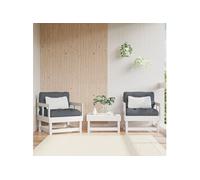 Salon de jardin GENERIQUE bois massif 1 personnes 2 pieces 61 x 61 cm blanc