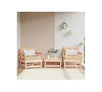 Salon de jardin GENERIQUE marron 2 personnes bois massif 61 x 61 cm 2 pieces