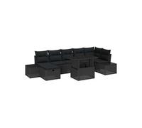 Salon de jardin GENERIQUE noir 8 pieces rotin 100 x 55 x 100 cm 8 personnes