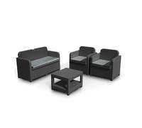 Salon de jardin Grand Soleil Sorrento en Poly rotin table basse fauteuils extéri