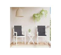 vidaXL Coussins de chaise de jardin à dossier bas lot de 2 anthracite 47548