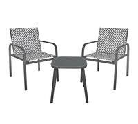 Home Deco Factory – Salon de jardin HDO0382 Compact motif géométrique 58 x 83 x 69 cm Gris