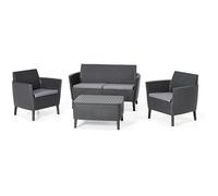 Salon de jardin - KETER - Salemo Lounge Anthracite - Résine - Gris - 2 places - Non déhoussable - 63 cm