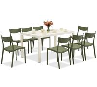 Salon de jardin King/Provence blanc et vert pour 8 personnes Bica
