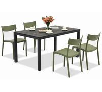 Salon de jardin King/Provence vert anthracite pour 4 personnes Bica