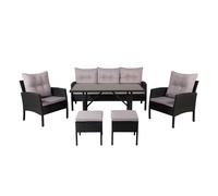 Salon de Jardin "Knock" 158cm Noir & Gris