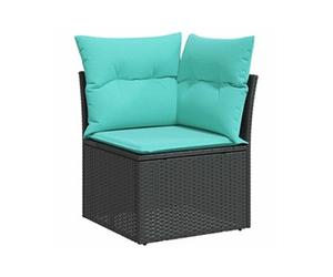 Salon de jardin - Lot de 7 pièces - GENERIQUE - Rotin noir - Avec rangement