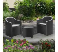 PROGARDEN Luna Set de Jardin, Anthracite, 77 x 48 x 47 cm